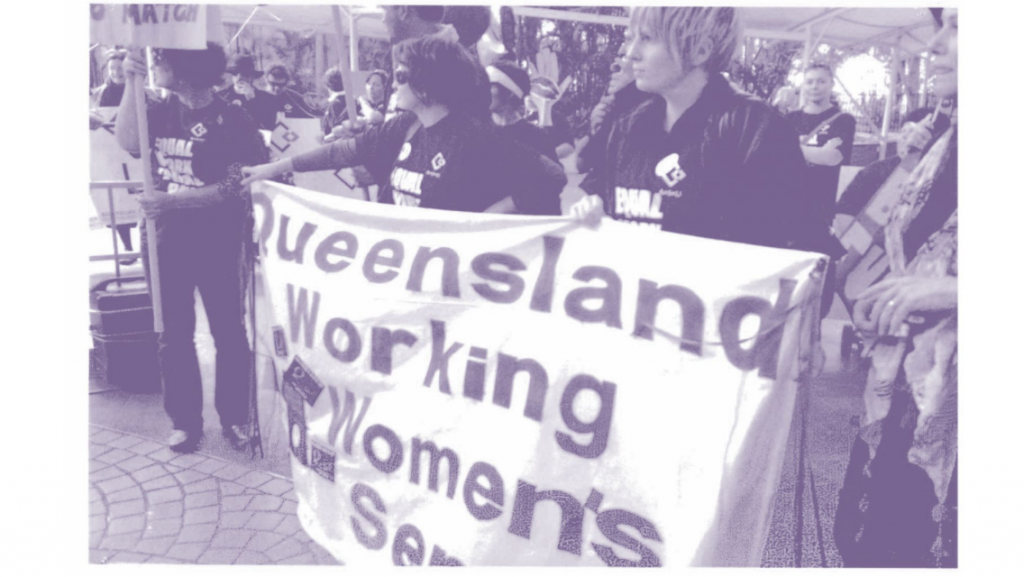 Queensland Working Women's Service marching